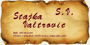 Stajka Valtrović vizit kartica